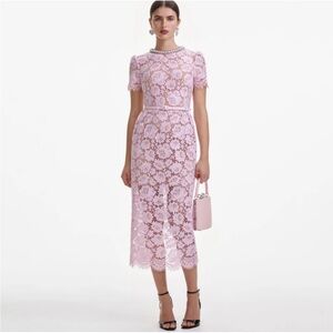 SELF PORTRAIT Elegant Pink Lace Dress